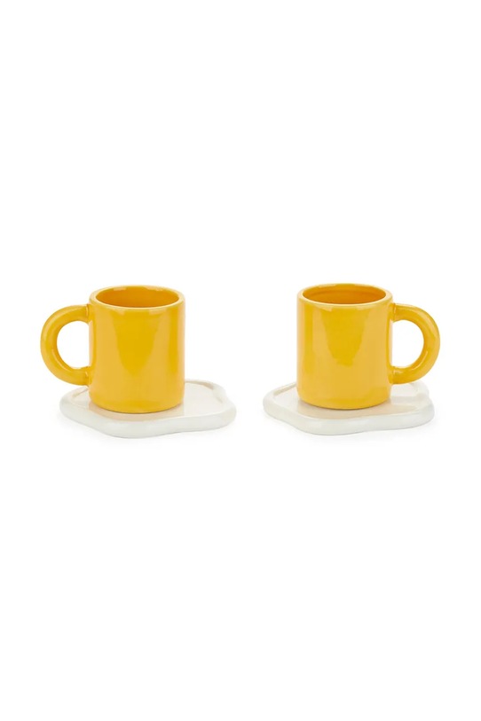 Balvi zestaw kubków ze spodkami 7,2 x 10,5 x 9,8 cm 2-pack 28140 żółty AA00