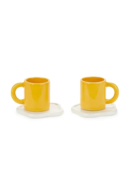 Balvi zestaw kubków ze spodkami 7,2 x 10,5 x 9,8 cm 2-pack 28140 żółty AA00