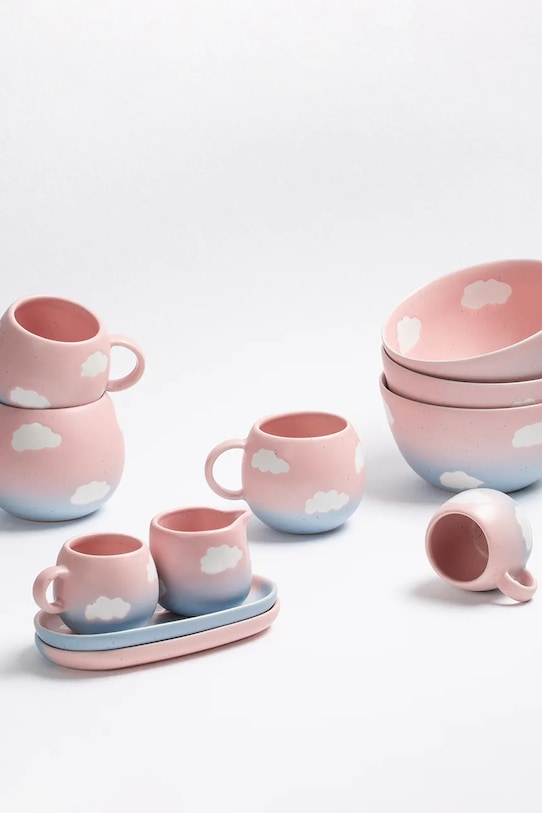 Egg Back Home zestaw kubków ze spodkami 2-pack 1759.2EM2MT.GB.MT