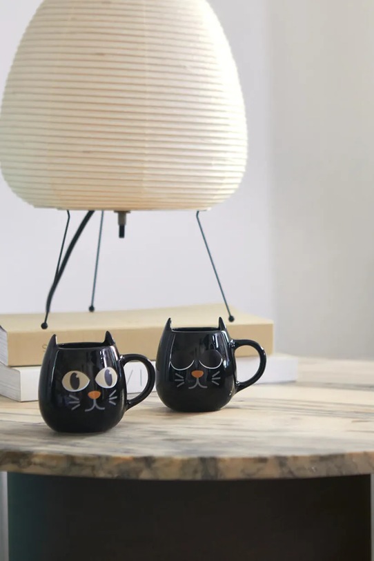 Balvi zestaw kubków Wake Cat 8,5 x 10,3 x 7,5 cm 2-pack 28144 czarny