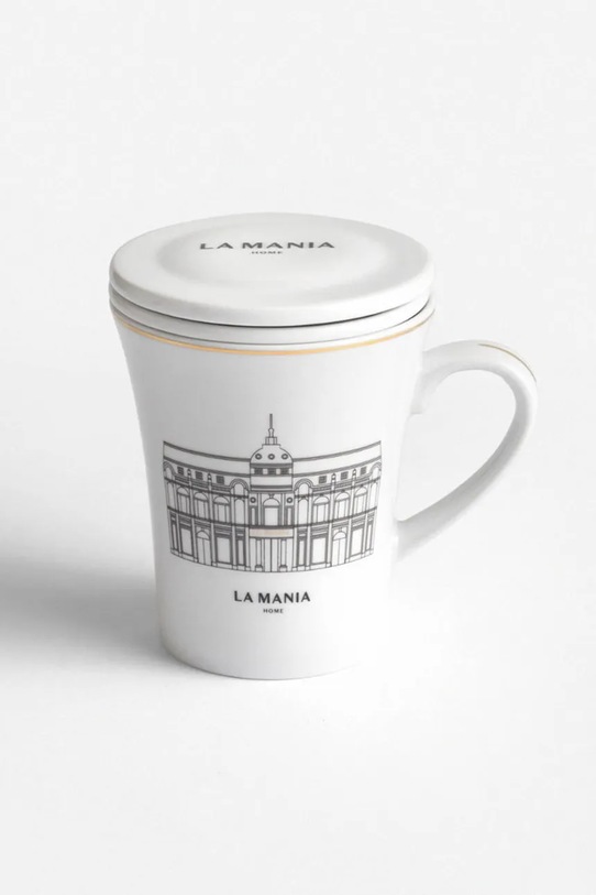 La Mania kubek z pokrywką Grand Manor 300 ml biały 5905549435052