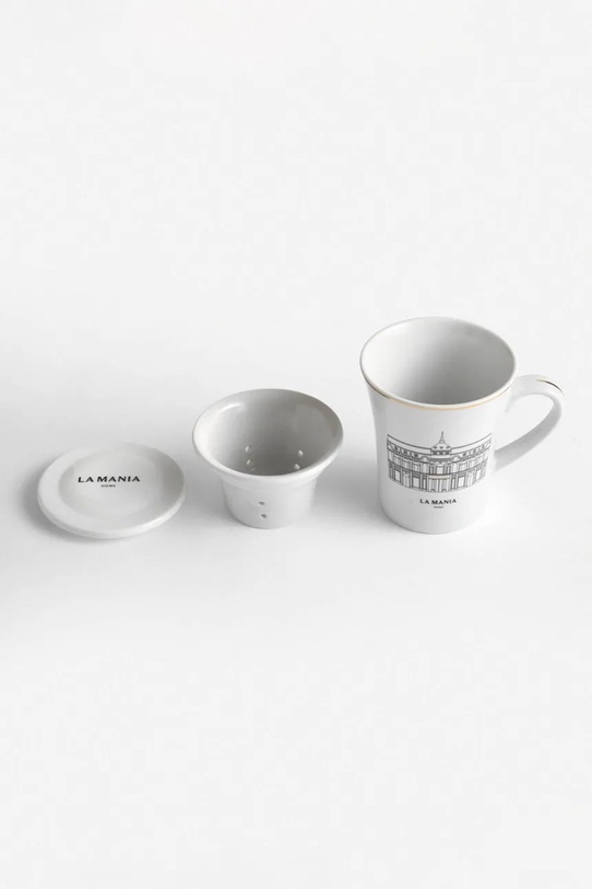 La Mania kubek z pokrywką Grand Manor 300 ml biały 5905549435052