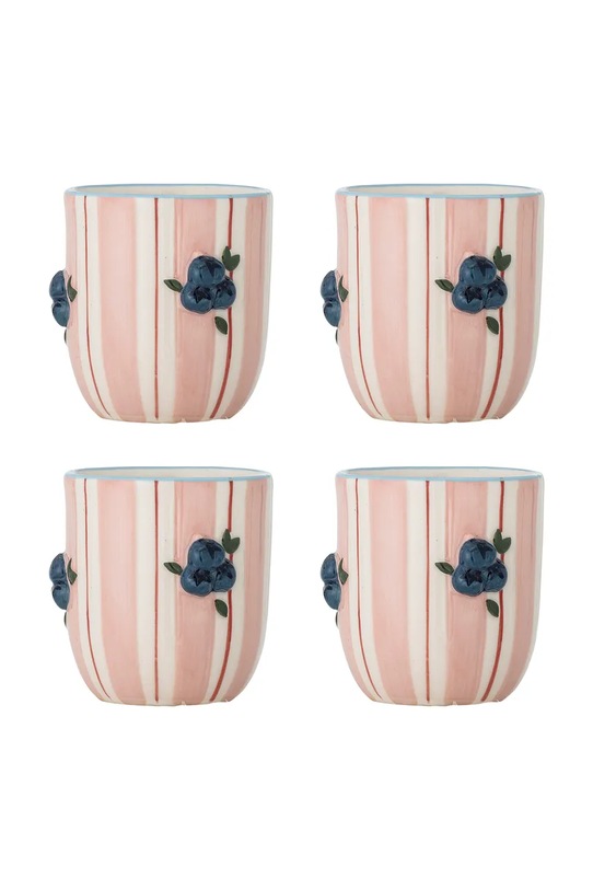 Bloomingville zestaw kubków Carry 235 ml 4-pack różowy 82063199