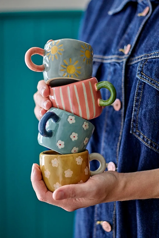 Bloomingville kubek z kamionki 7,5 x 5,5 cm 82073037 multicolor AA00