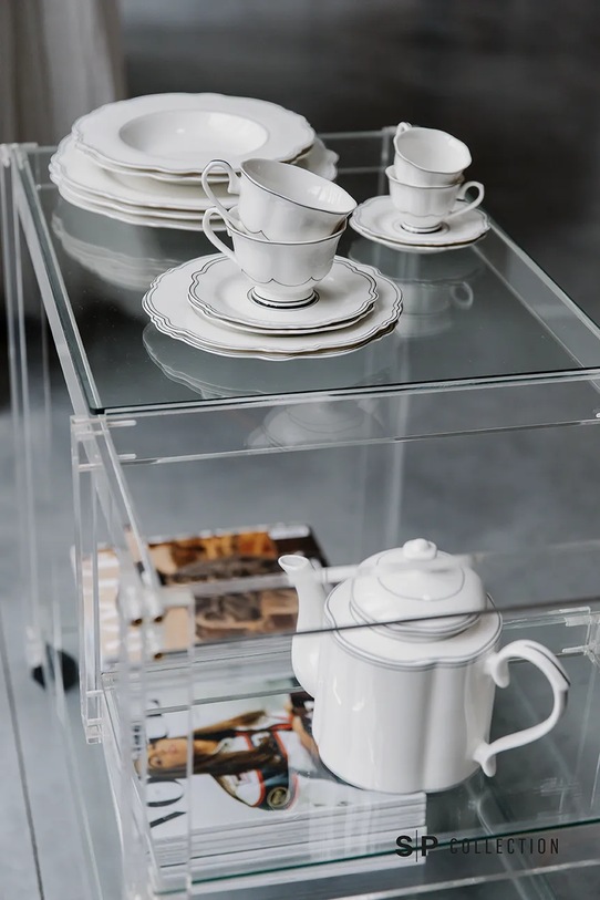 S|P Collection zestaw filiżanek ze spodkiem z porcelany szkliwionej 190 ml 856236 biały