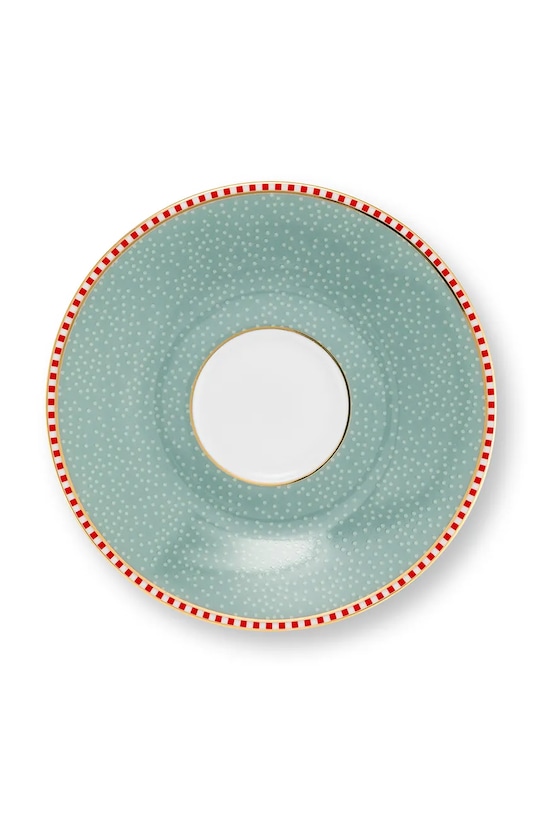 Kuchnia i bar Pip Studio filiżanka ze spodkiem z porcelany szkliwionej 120 ml 51004220 turkusowy