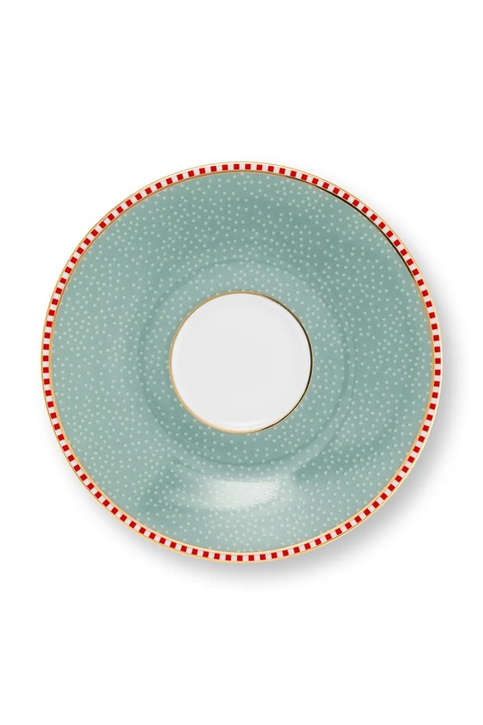 Pip Studio zestaw filiżanek ze spodkiem z porcelany 120 ml 51004222 turkusowy