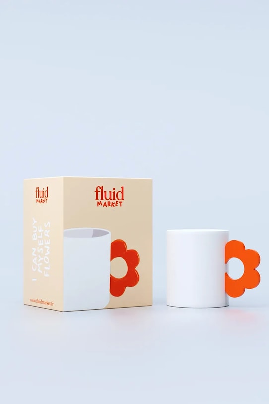 Fluid Market hrnček z keramiky 80 x 90 x 95 cm AAMUGFLOORA oranžová AA00