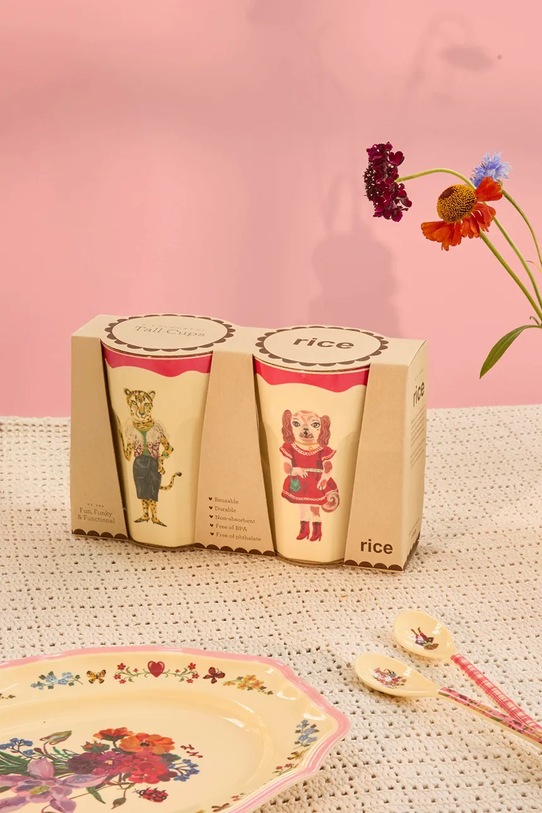 Rice zestaw kubków z melaminy 13,5 x 9 x 22 cm MELCU.2ZLNAT2R