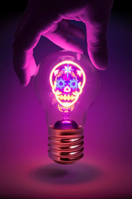 Luckies of London lampa bezprzewodowa led Skull Cordless Lightbulb SK.LIGHTBULB5 multicolor AA00