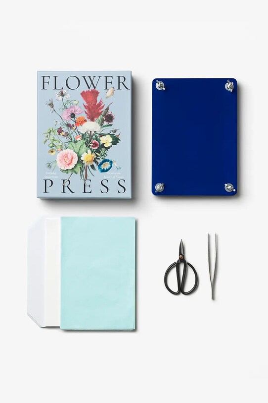 Diy komplet za sušenje ravnih rož Printworks Flower Press PW00704 modra AA00