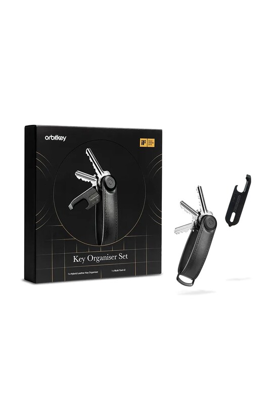 Orbitkey zestaw etui na klucze i multitool Hybrid Leather 8,5 cm czarny GHL3.BLK.201