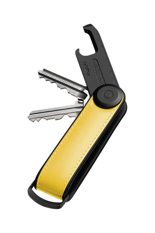 Лайфстайл Комплект калъф за ключове и мултифункционален инструмент Orbitkey Hybrid Leather 8,5 cm GHL3.SYW.201 жълт