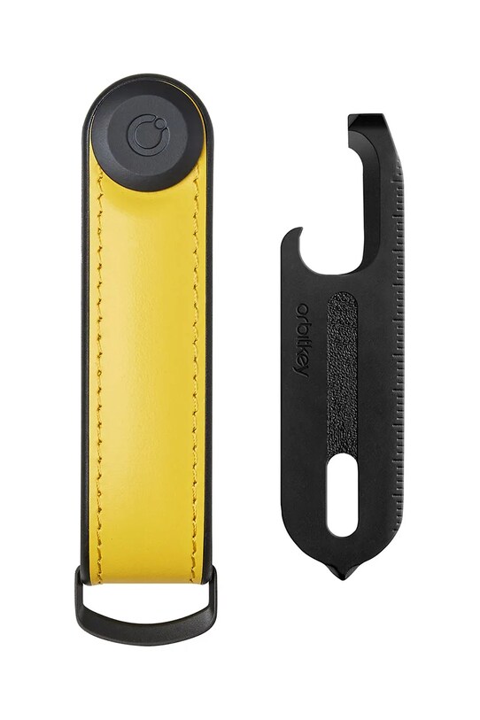 Комплект калъф за ключове и мултифункционален инструмент Orbitkey Hybrid Leather 8,5 cm GHL3.SYW.201 жълт