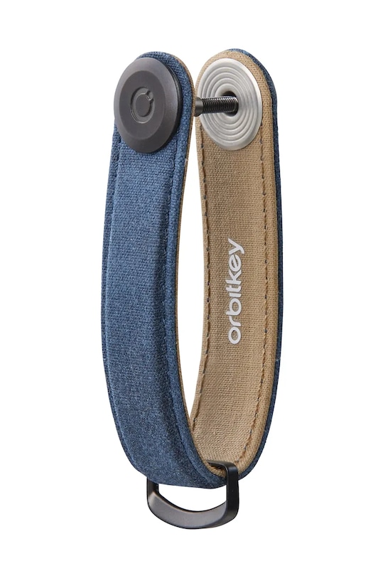 Obal na klíče Orbitkey Waxed Canvas 8,5 cm KWC2.NVB.107 modrá AA00