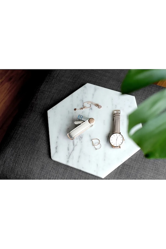 Orbitkey husă cheie Leather Stone 8,5 cm alb LTHO.2.STGYRG