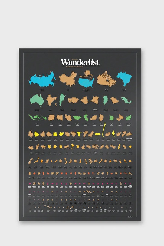 Luckies of London poster zdrapka Wanderlist 42 x 59,4 cm LK.LUKSCRWL multicolor AA00