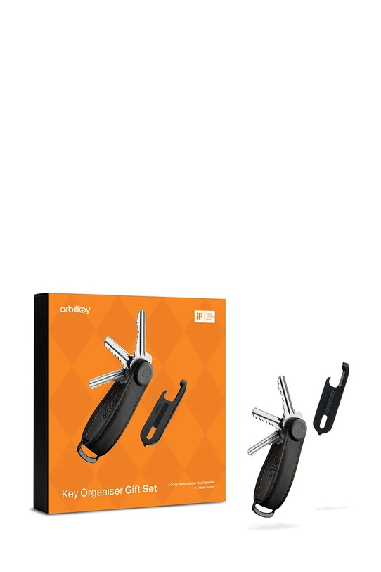 Orbitkey zestaw prezentowy: organizer na klucze i multitool Crazy Horse czarny GCH2.BOG.201