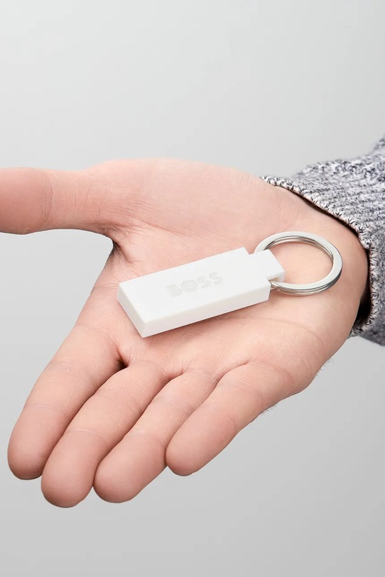 BOSS brelok do kluczy Edge Iconic White HAK421W