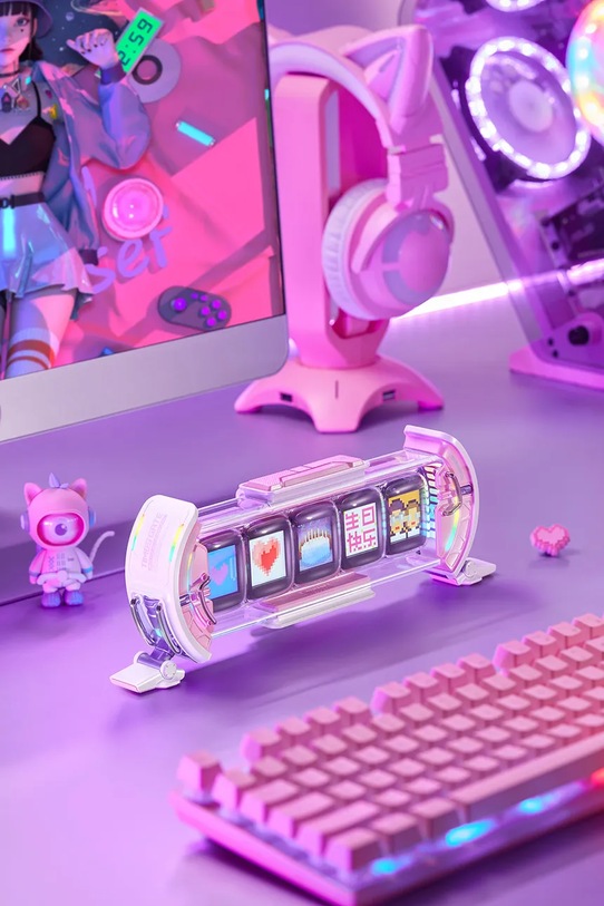 Divoom ramă digitală inteligentă Timesgate 28 x 4,7 x 9,7 cm 6958444604077 roz AA00