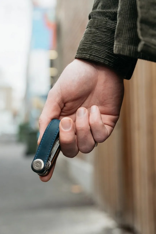 Orbitkey etui na klucze skórzane CHLO.2.MBMBGM niebieski