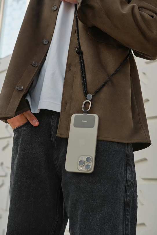 Orbitkey pasek do telefonu z materiału tekstylnego czarny EPS1.BLK.111