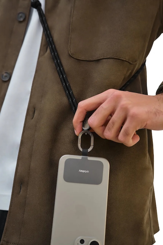 Orbitkey pasek do telefonu z materiału tekstylnego EPS1.BLK.111