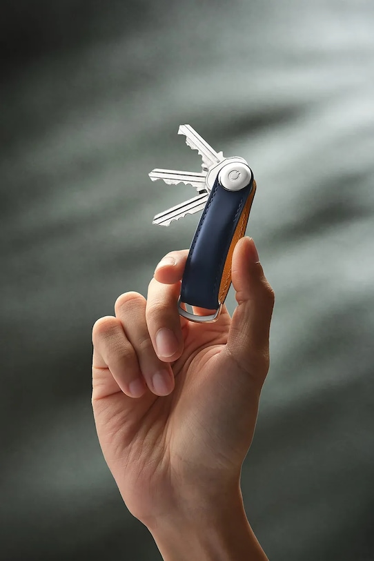 Orbitkey portachiavi in pelle Matte Leather 8,6 x 2,2 cm blu navy KML2.DUK.101