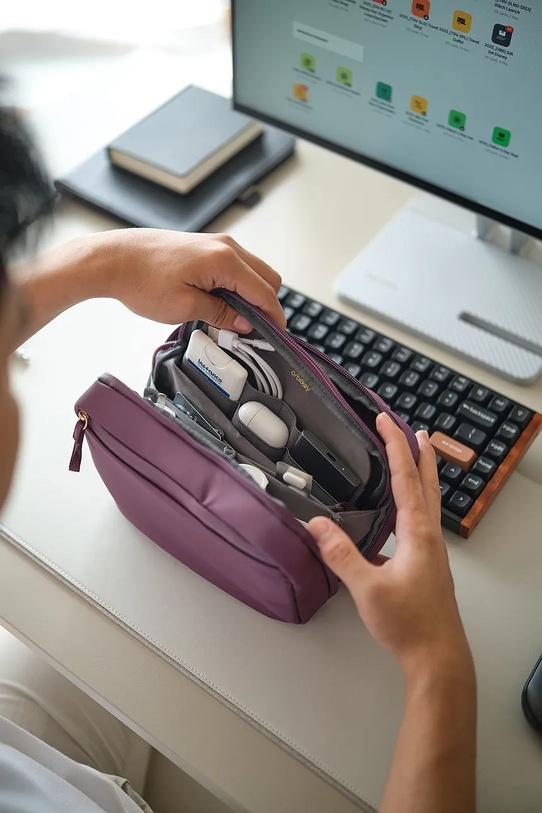 Orbitkey organizer biurowy podróżny z materiału tekstylnego WTP1.PLM.109