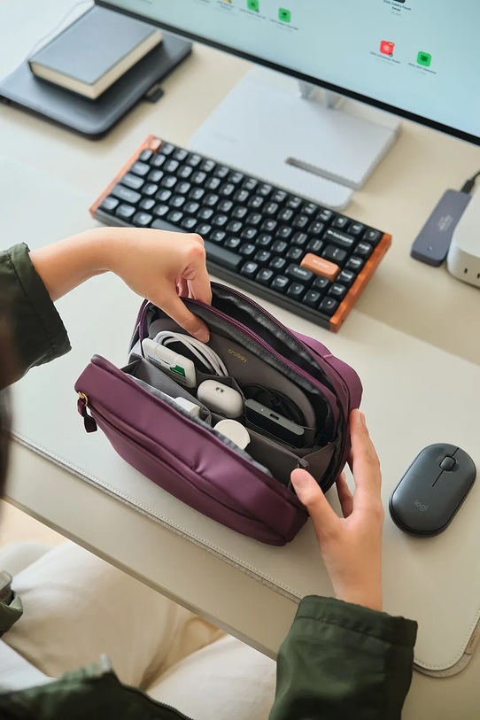 Orbitkey organizer biurowy podróżny z materiału tekstylnego WTP1.PLM.109