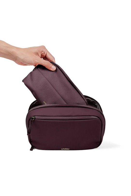 Orbitkey organizer biurowy podróżny z materiału tekstylnego bordowy WTP1.PLM.109