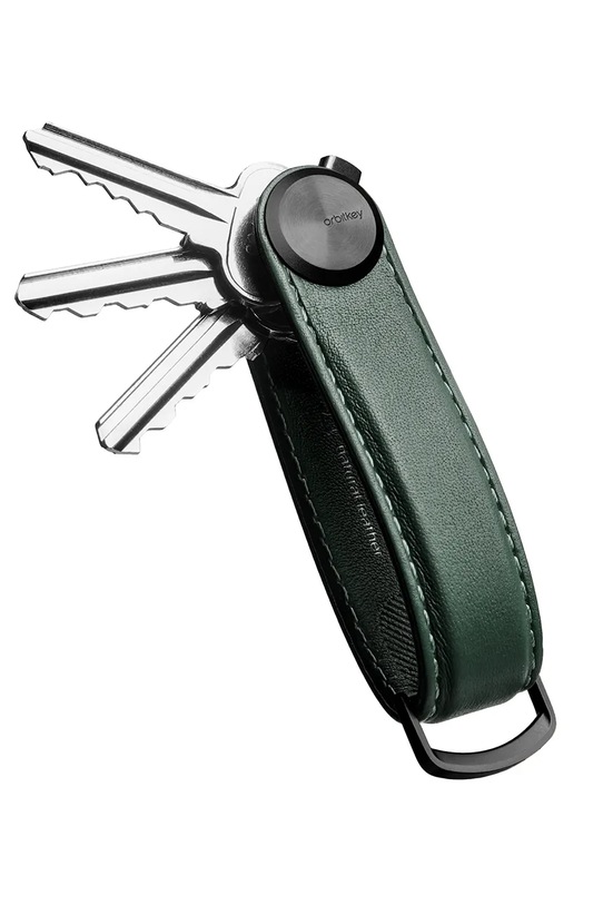 Orbitkey organizer na klucze ze skóry naturalnej zielony KPR1.EGN.101