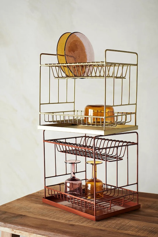 Κουζίνα και μπαρ Στραγγιστή πιάτων Madam Stoltz 35 x 25 x 335 cm 35702AB κίτρινο