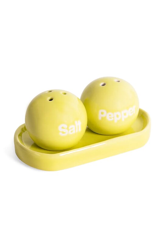 Helio Ferretti solniczka i pieprzniczka z podstawką Lime Ping Pong 122748 żółty AA00