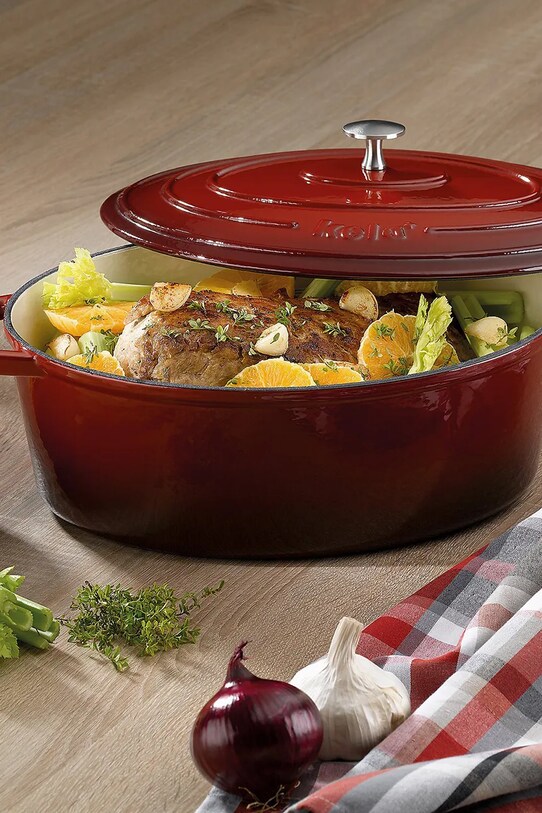 Bucătărie și bar Kela tavă de copt din fontă Calid 6,5 L KE.11942 rosu