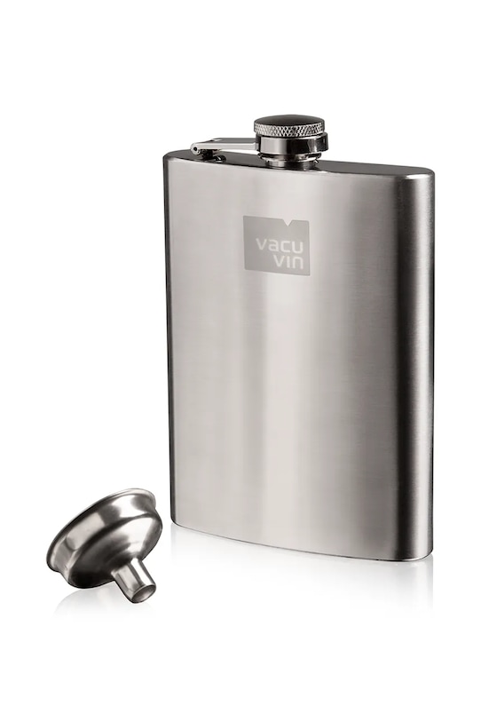 Vacu Vin piersiówka z lejkiem 9,6 x 18 x 2,8 cm szary 78633606