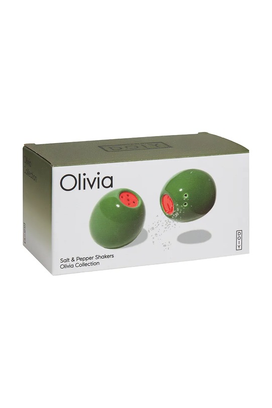 Kuchnia i bar DOIY solniczka i pieprzniczka z ceramiki DYSPEDVOL zielony