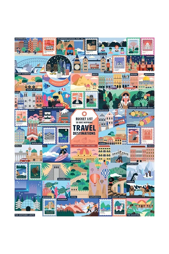 Življenjski slog Puzzle Chronicle Books Ridley's 50 Awe-Inspiring Travel Destinations Bucket List 1000 elementów 61371 pisana