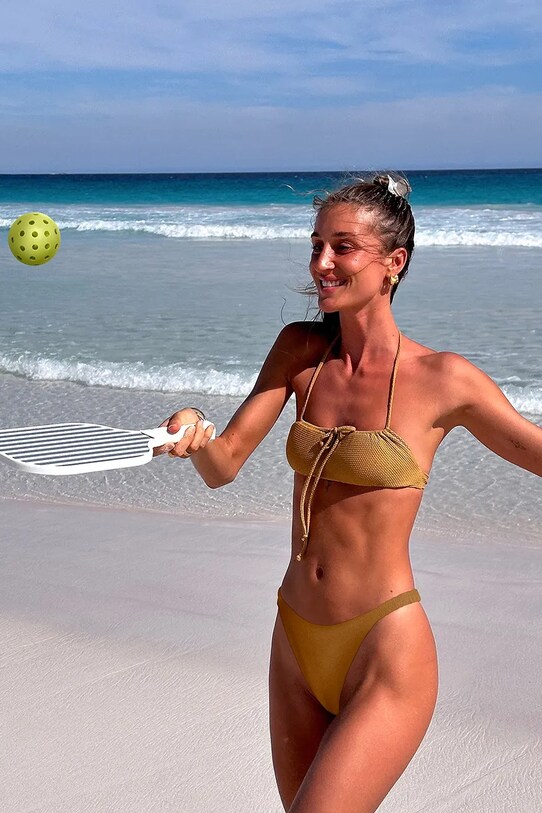 Set vesla i lopta za plažu SunnyLife Pickleball Set The Vacay Olive S51WPBOL