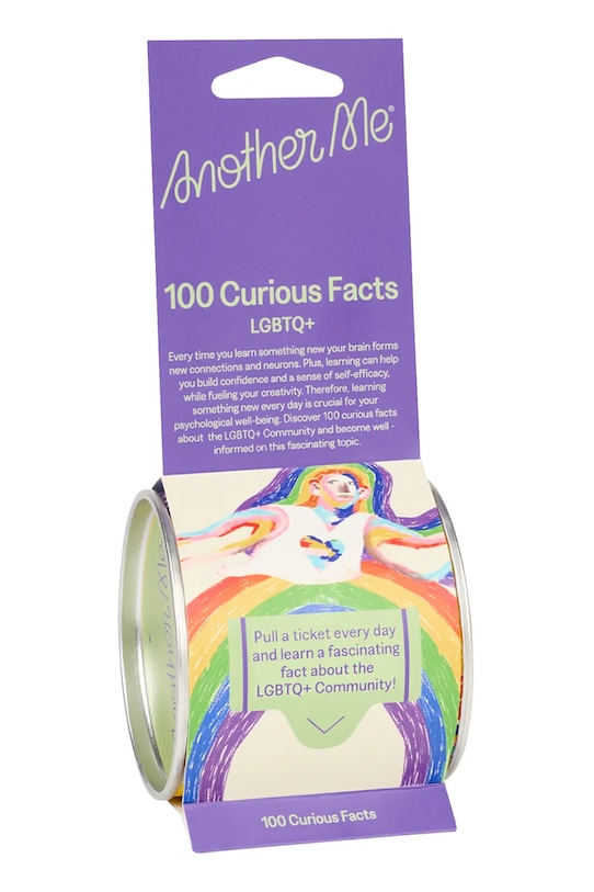 Another Me set de sticky notes 100 Curious Facts, LGBTQ+, English multicolor AM100FBOLGE