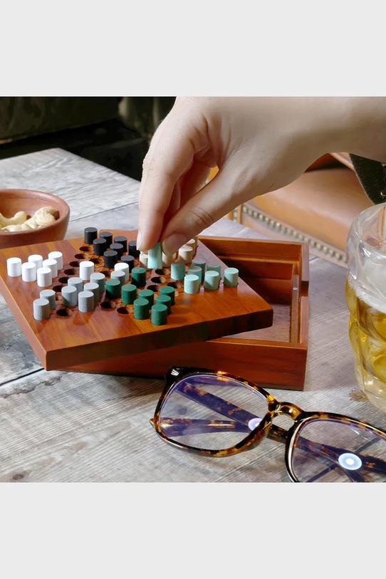 Luckies of London gra planszowa - chińczyk Chinese Checkers 14 x 26 cm brązowy LK.IAGCNC