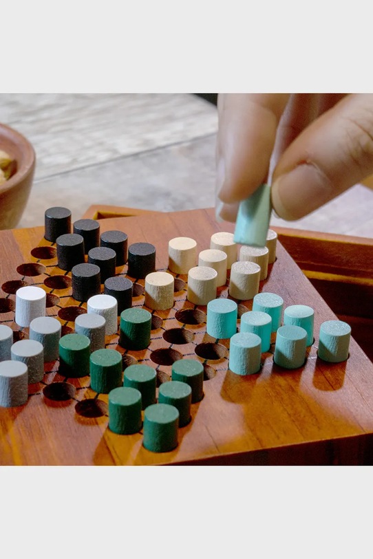 Luckies of London gra planszowa - chińczyk Chinese Checkers 14 x 26 cm LK.IAGCNC brązowy