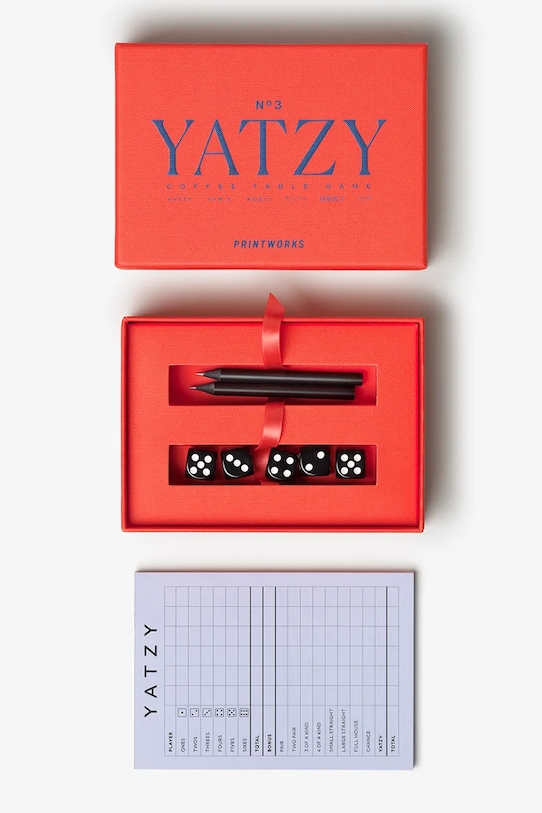 Παιχνίδι με ζάρια Printworks Classic Yatzy 16 x 11,5 x 4,5 cm PW00690 κόκκινο AA00