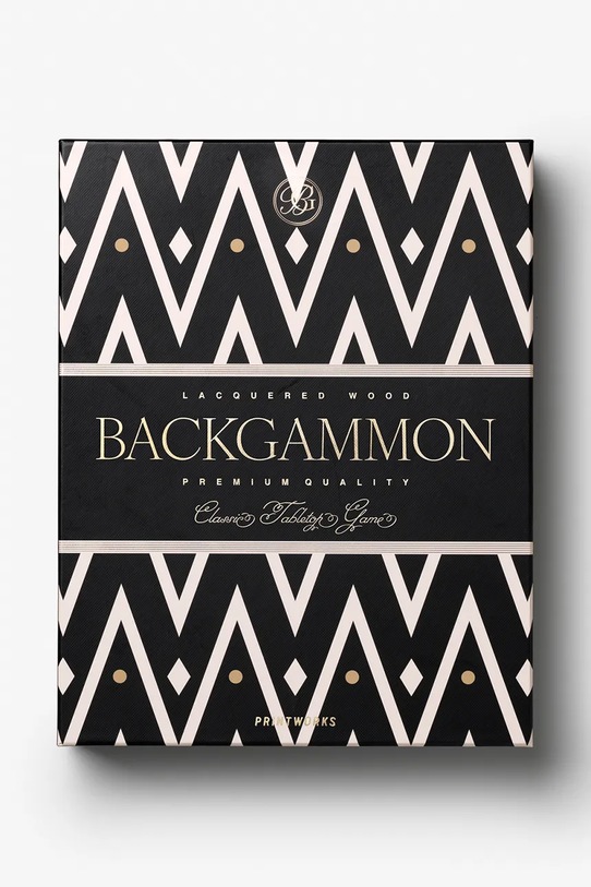 Printworks gra planszowa Lacquered Backgammon 24 x 31 cm czarny PW00772