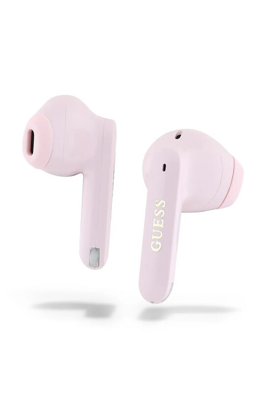 Bezdrôtové slúchadlá Guess Elongated Metalic Printed Logo ružová GUTWSC2MCDSP
