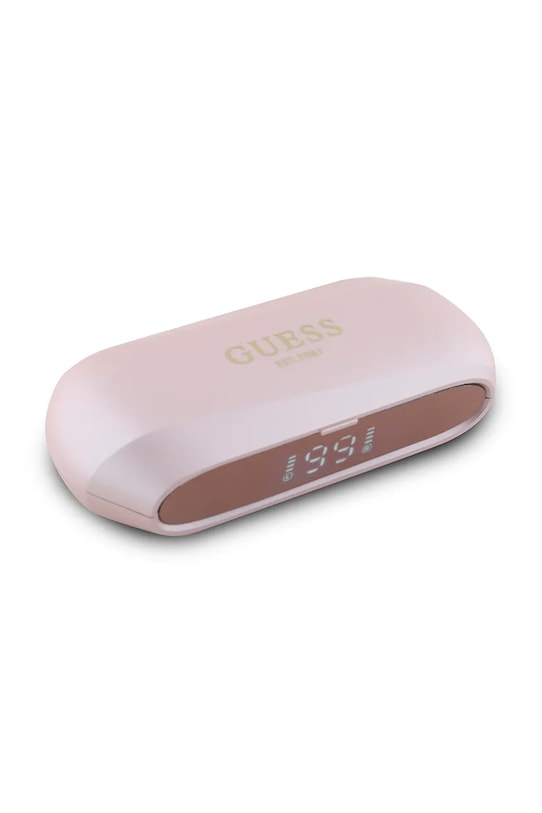 Bezdrôtové slúchadlá Guess Elongated Metalic Printed Logo GUTWSC2MCDSP ružová AA00