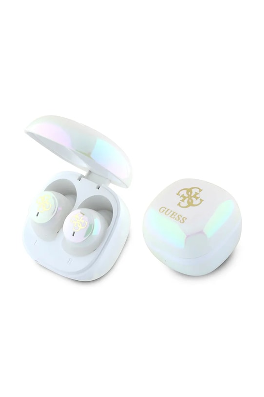 Bezdrôtové slúchadlá Guess Iridescent 4G Printed Logo biela GUTWSJ144ESH
