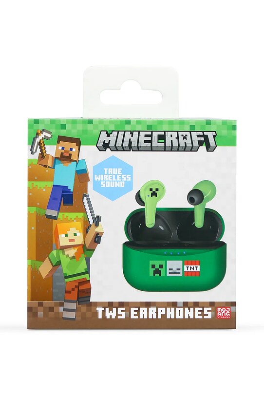 Lifestyle Dětská bezdrátová sluchátka do uší OTL x Minecraft MC1227 zelená