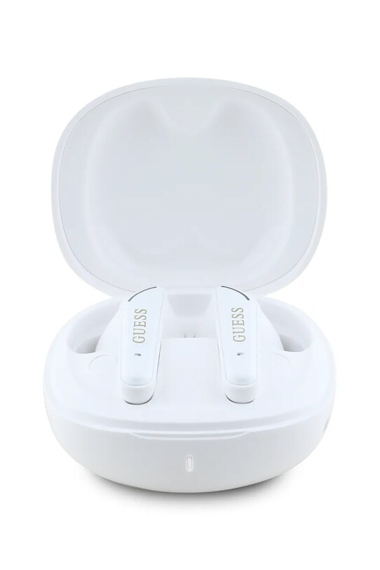 Лайфстайл Бездротові навушники Guess Flat Classic Logo Electroplated GUTWST7FCEEH білий