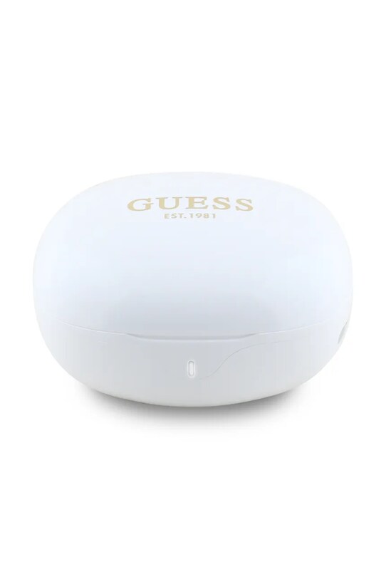 Бездротові навушники Guess Flat Classic Logo Electroplated білий GUTWST7FCEEH